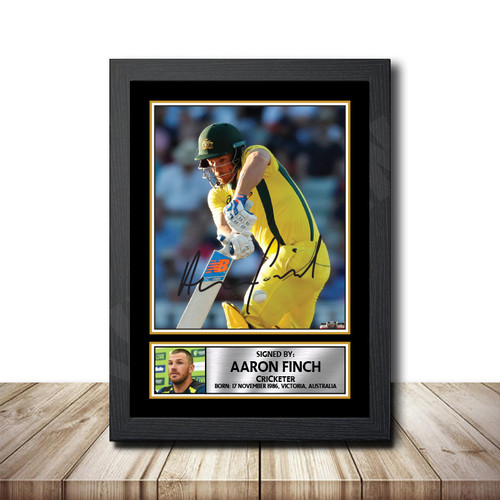 Aaron Finch Cricketer printed autograph poster print