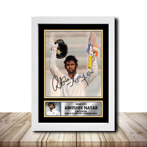 Abhishek Nayar Cricketer printed autograph poster print
