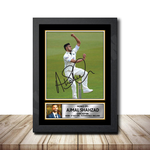 Ajmal Shahzad Cricketer printed autograph poster print