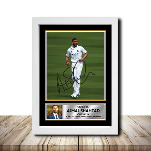 Ajmal Shahzad Cricketer printed autograph poster print