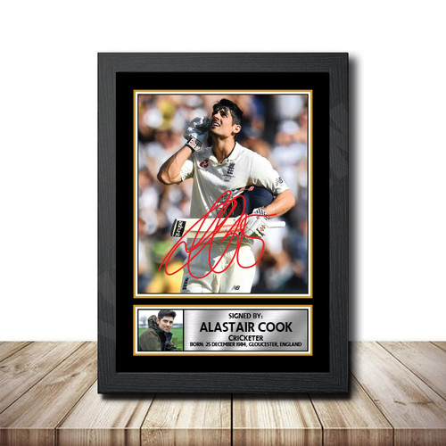 Alastair Cook Cricketer printed autograph poster print