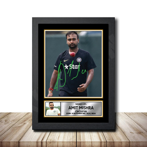 Amit Mishra Cricketer printed autograph poster print