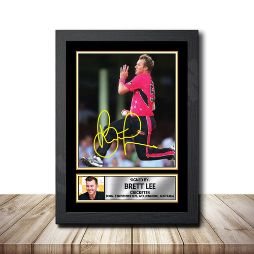Brett Lee Cricketer printed autograph poster print
