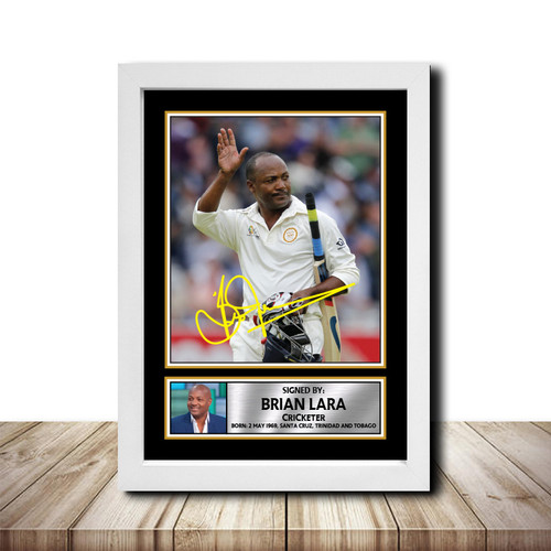 Brian Lara Cricketer printed autograph poster print