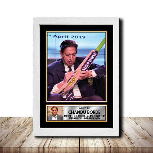 Chandu Borde Cricketer printed autograph poster print