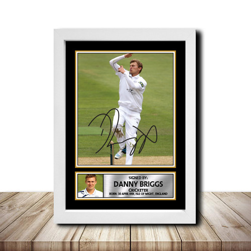 Danny Briggs Cricketer printed autograph poster print