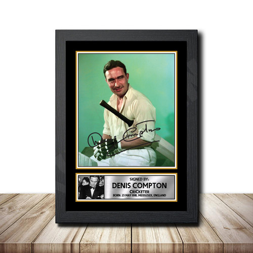 Denis Compton Cricketer printed autograph poster print