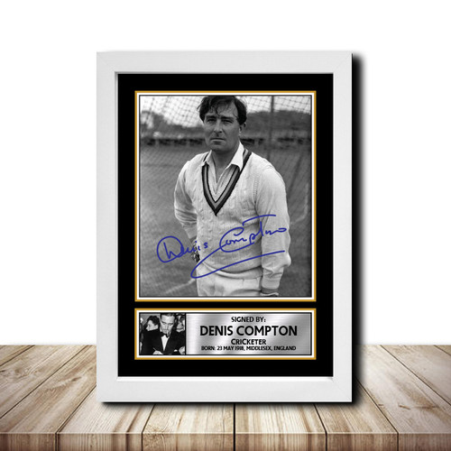 Denis Compton Cricketer printed autograph poster print
