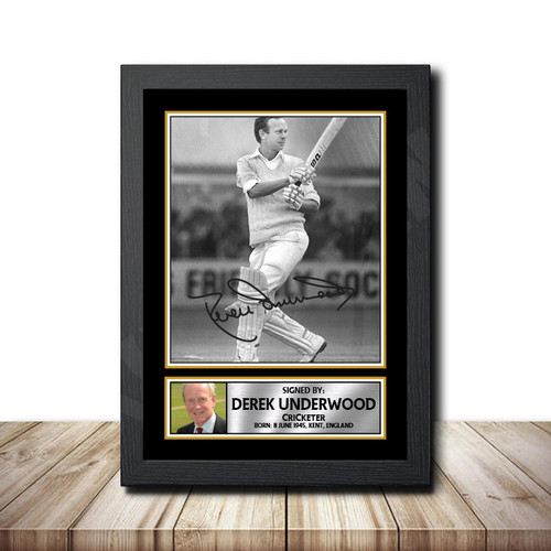 Derek Underwood Cricketer printed autograph poster print
