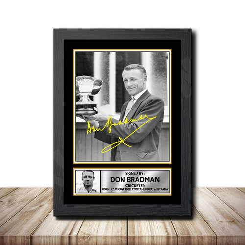 Donald Bradman Cricketer printed autograph poster print
