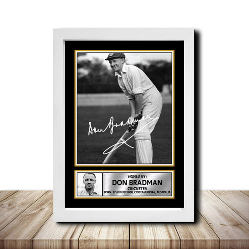Donald Bradman Cricketer printed autograph poster print
