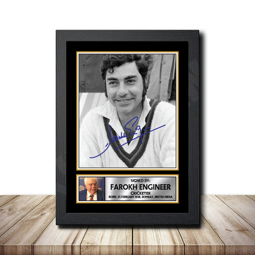 Farokh Engineer Cricketer printed autograph poster print