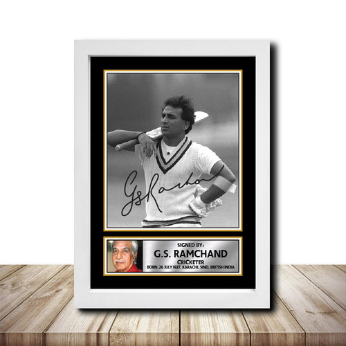 G.S. Ramchand Cricketer printed autograph poster print