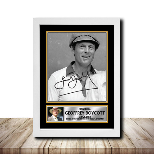 Geoffrey Boycott Cricketer printed autograph poster print