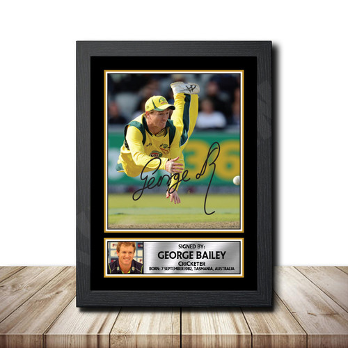 George Bailey Cricketer printed autograph poster print