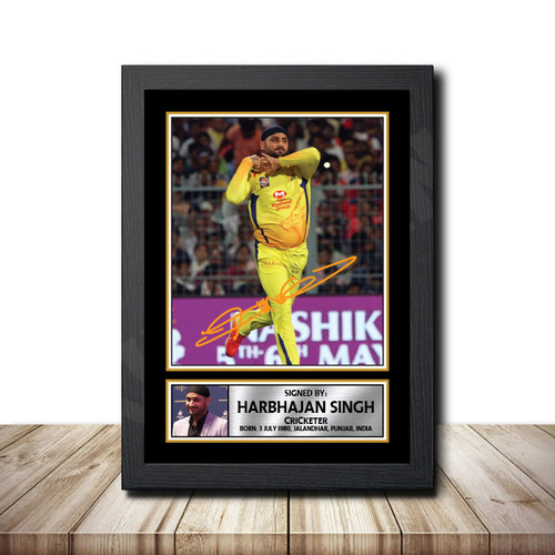 Harbhajan Singh Cricketer printed autograph poster print