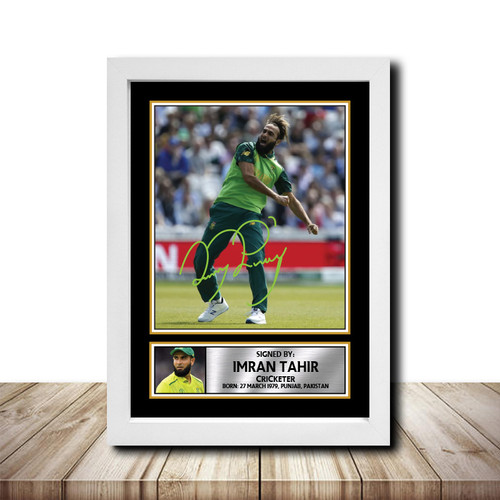 Imran Tahir Cricketer printed autograph poster print