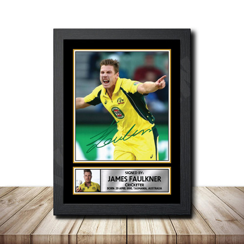 James Faulkner Cricketer printed autograph poster print