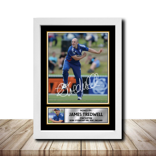 James Tredwell Cricketer printed autograph poster print