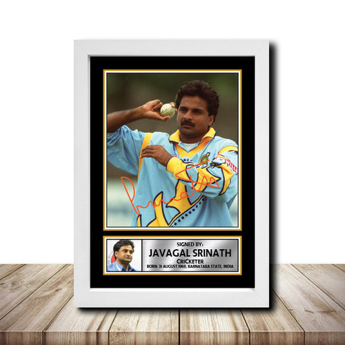 Javagal Srinath Cricketer printed autograph poster print