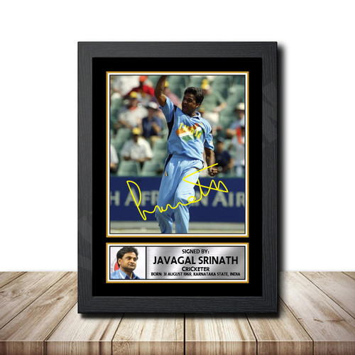 Javagal Srinath Cricketer printed autograph poster print