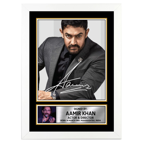 Aamir Khan Bollywood Printed Autograph Poster Print Photo Signature Gift