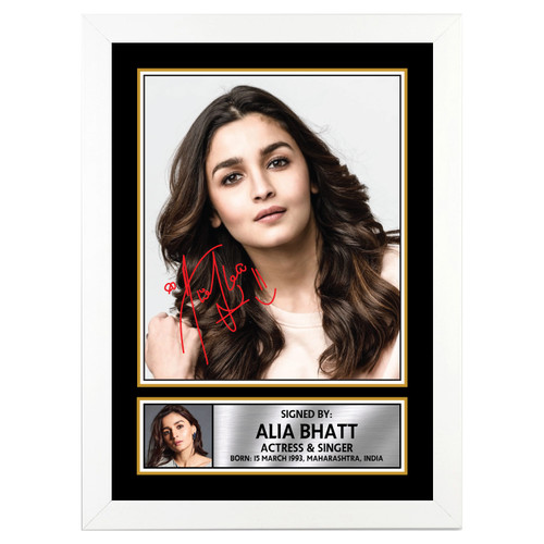 Alia Bhatt Bollywood Printed Autograph Poster Print Photo Signature Gift