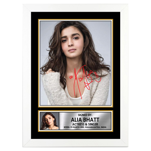 Alia Bhatt Bollywood printed autograph poster print