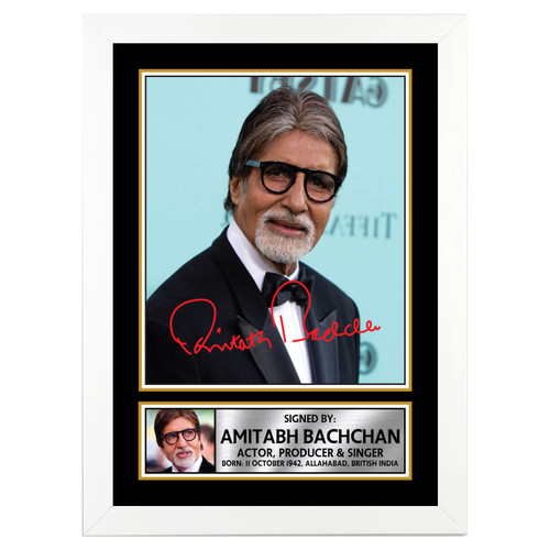 Amitabh Bachchan M293 Bollywood Printed Autograph Poster Print Photo Signature Gift