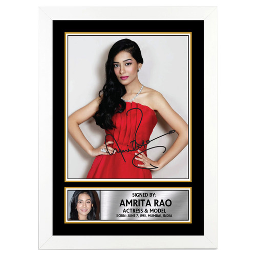 Amrita Rao Bollywood printed autograph poster print