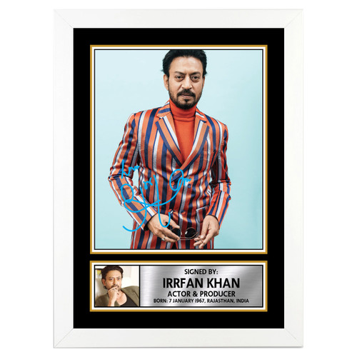 Irfan Khan Bollywood Printed Autograph Poster Print Photo Signature Gift