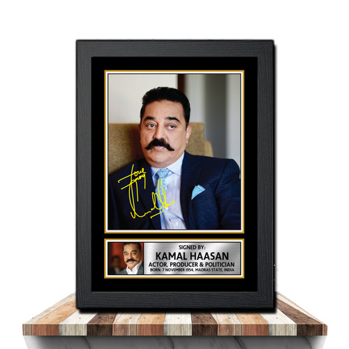 Kamal Hassan Bollywood Printed Autograph Poster Print Photo Signature Gift