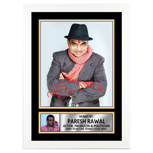 Paresh Rawal Bollywood printed autograph poster print