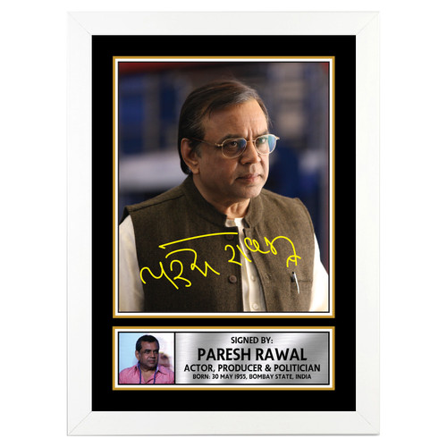 Paresh Rawal Bollywood printed autograph poster print