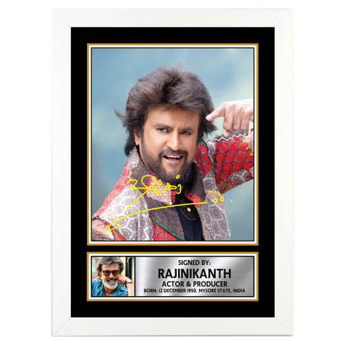 Rajnikanth Bollywood printed autograph poster print