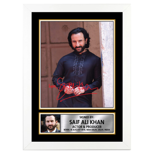 Saif Ali Khan Bollywood printed autograph poster print