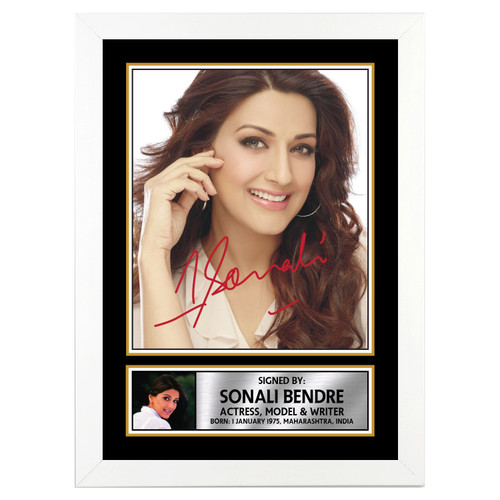Sonali Bendre Bollywood printed autograph poster print