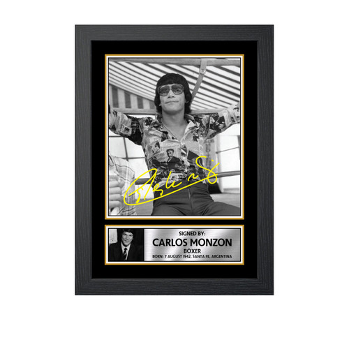 Carlos Monzón Boxing printed autograph poster print