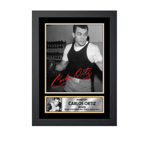 Carlos Ortíz Boxing printed autograph poster print
