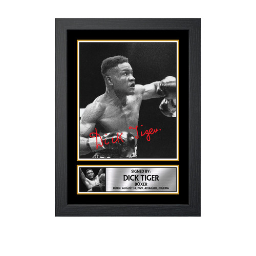 Dick Tiger Boxing printed autograph poster print