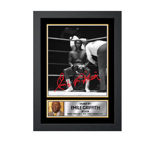 Emile Griffith Boxing printed autograph poster print