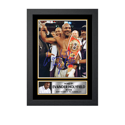 Evander Holyfield Boxing printed autograph poster print