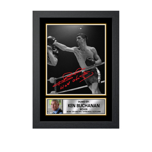 Ken Buchanan Boxing printed autograph poster print