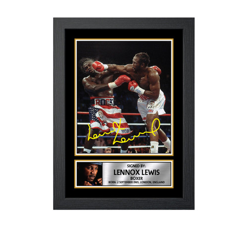 Lennox Lewis Boxing printed autograph poster print