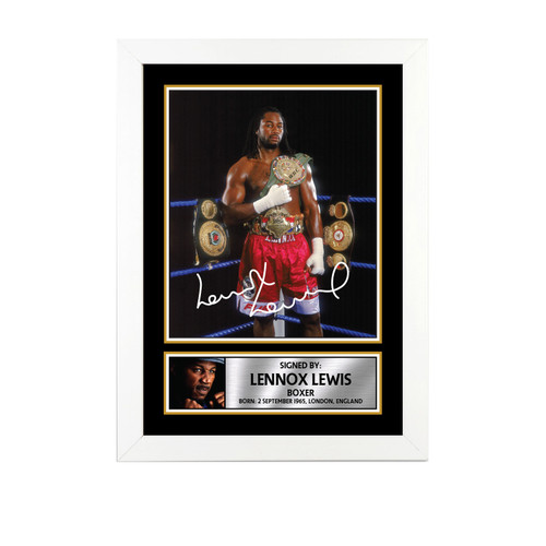 Lennox Lewis Boxing printed autograph poster print