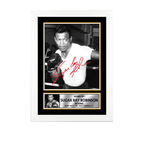 Sugar Ray Robinson Boxing printed autograph poster print