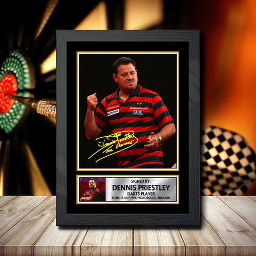 Dennis Priestley printed autograph poster print