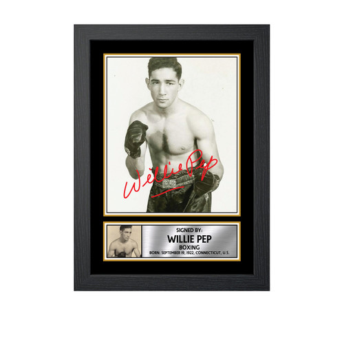 Willie Pep Boxing printed autograph poster print