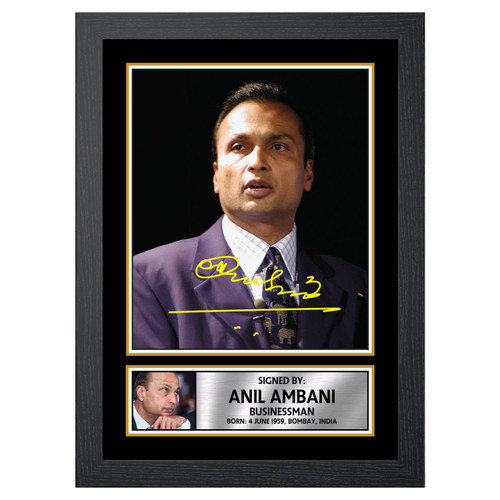 Anil Ambani Famous Businessmen printed autograph poster print