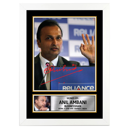 Anil Ambani 2 Famous Businessmen Printed Autograph Poster Print Photo Signature Gift